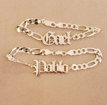 OELFC4 - Old English Large Figaro Chain Bracelet (Large Name Plate)